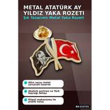 2 Cm Metal Atatürk Ay Yıldız Yaka Rozeti - Tekli Paket, Günlük Kullanıma Uygun Bx-313731