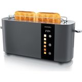 2 Dilim Paslanmaz Çelik Toaster Dokunmatik Ekranlı Çift Duvarlı Lüks Tasarım - Gri