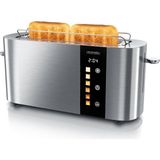 2 Dilim Paslanmaz Çelik Toaster Dokunmatik Ekranlı Çift Duvarlı Lüks Tasarım - Gümüş
