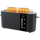2 Dilim Paslanmaz Çelik Toaster Dokunmatik Ekranlı Çift Duvarlı Lüks Tasarım - Siyah
