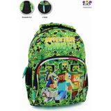 2 Gözlü Adventure Mode Minecraft Anaokulu Çantası - Erkek Çocuk Çanta Kreş Çantası Minecraft Çanta - Çok Renkli - Sırt Çantası - Boy x En x Derinlik : 32 x 24 x 12 cm