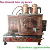 2 gözlü Bakır Çay Ocağı Bakır Çay Kazanı Elektrik + Doğalgazlı GAZ EMNİYET KİLİT SİSTEMLİ Ce Belgeli Gazmer Onaylı Ventil Sistemli Termukulp Sistemli Bakır Çay Semaveri.