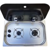 2 Gözlü Cam Kapaklı Ocak 53 x 32.5 x 10 cm Üniversal Yatek Karavan Tekne