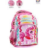 2 Gözlü Sweet Unicorn Anaokulu Çantası - Kız Çocuk Çanta Kreş Çantası - Unicorn Çanta - Çok Renkli - Sırt Çantası - Boy x En x Derinlik : 32 x 24 x 12 cm