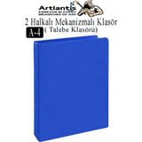 2 Halkalı Klasör 1 Adet A4 PVC Öğrenci ve Ofis Tipi Evrak Sunum Talebe Klasörü İç Cepli Otomatik Mekanizmalı Büro Okul Mavi