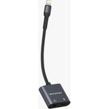 2 In 1 Lightning Hub Çoklayıcı Kablo Şarj ve Kulaklık Girişli Lightning Aux Dönüştürücü Çevirici - Siyah