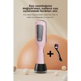 2 In 1 Negatif Iyon Teknolojili Saç Kırık Alma Makinesi LCD Ekran ( Şarjlı Kablosuz Stantlı ) - Pembe
