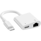 2 İn 1 Type C To Rj45 Gigabit Ethernet Çoklayıcı+ Type C Şarj Zr669