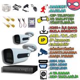 2 KAMERALI 4 WARM LEDLİ GECE RENKLİ GÖSTEREN 1080P PVC KASA GÜVENLİK KAMERA SETİ