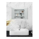 2 Kapaklı, 2 Aynalı Moda Banyo Lavabo Dolabı, Aynalı Üst Dolabı Beyaz