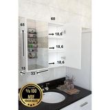 2 Kapaklı Aynalı Banyo Dolabı Çok Amaçlı Dolap - Beyaz
