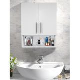 2 Kapaklı Banyo Dolabı, Çok Amaçlı Dolap, Banyo Ecza Dolabı ,beyaz, Asudehome