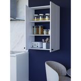 2 Kapaklı Beyaz Çok Amaçlı Dolap, Ayarlanabilir Raflı, Kulplu Kiler Dolabı, Banyo Dolabı 104X73CM %100MDF (BD11)