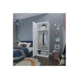 2 Kapaklı Elbise Dolabı - Genç Odası Dolabı Beyaz 80 Cm Genişlik