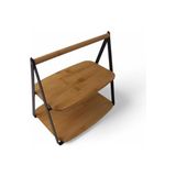 2 Katlı Dikdörtgen Bambu Servis Sunum Seti Büyük Boy, Kuru Pasta, Kurabiye ve Kek Sunumları Için Büyük Boy (34CM-26.5CM-16CM) - Kestane Akaju - Option-1