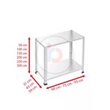 2 Katlı Galvaniz Çelik Raf - Depo, Arşiv, Kiler, Dosya, Market Rafı 43X60 Cm 50 Cm 1.50 Mm
