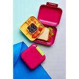 2 Katlı Kare Mini Lunch Box Yemek Saklama Beslenme Kutusu Öğrenci Okul Işyeri Sefer Tası - Koyu Pembe