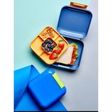 2 Katlı Kare Mini Lunch Box Yemek Saklama Beslenme Kutusu Öğrenci Okul Işyeri Sefer Tası - Mat Mavi