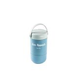 2 KATLI MAVİ PASLANMAZ ÇELİK YUVARLAK YEMEK TAŞIMA KABI 800ML