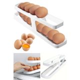 2 Katlı Otomatik Buzdolabı Yumurtalık Kayar Raflı Yumurta Standı Pratik Saklama Kabı