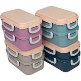 2 Katlı Paslanmaz Çelik Yemek Kabı Beslenme Kabi Saklama Kabı 450X400 ml Lunch Box Renkli