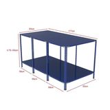 2 Katlı Renkli Paketleme Masası - Atölye, Depo, Hobi Çalışma Masası - Mavi Siyah 177X93 Cm 75 Cm