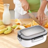 2 Katlı Taşınabilir Yemek Kabı Lunch Box Diyet Beslenme Kutusu Saklama Kabı Çatal Kaşıklı Sefer Tası - Beyaz