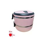 2 Katlı Vakumlu Pembe Yemek Kabı Taşıma 2Li Saklama Kabı Diyet Termos