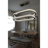 2 Katlı Yemek Masası Üstü Taşlı Modern Avize - Gold - 1