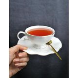 2 Kişilik 4 Parça Porselen Gold Yaldızlı Çay Neskafe Fincan Takımı 170 ml Altın Fincan Seti -Lilyum