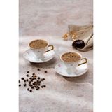 2 Kişilik Beyaz Seramik Kahve Fincan Takımı 80 ml - Seçenek 1