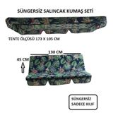 2 KİŞİLİK LÜKS SALINCAK KILIF SETİ SÜNGERSİZ YAPRAK DESEN 130 * 45