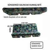 2 Kişilik Lüks Salıncak Kılıf Seti Süngersiz Yaprak Desen 130X45