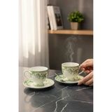 2 Kişilik Vintage Green Kahve Fincanı