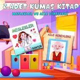 2 Kitap Tox Aile Bireyleri Ve Meslekler Kumaş Sessiz Kitap T109/T112 - Bez Kitap , Eğitici Oyuncak , Yumuşak Ve Hışırtılı