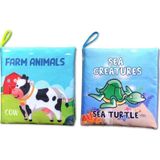 2 Kitap Tox İngilizce Çiftlik Hayvanları ve Deniz Canlıları Kumaş Sessiz Kitap E122 E119 - Bez Kitap , Eğitici Oyuncak ,