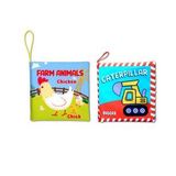 2 Kitap Tox İngilizce Çiftlik Hayvanları ve İş Makinaları Kumaş Kumaş Sessiz Kitap E119 E118 - Bez Kitap , Eğitici Oyuncak , Yumuşak ve Hışırtılı