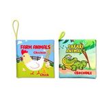 2 Kitap Tox İngilizce Çiftlik Hayvanları ve Safari Hayvanarı Kumaş Sessiz Kitap E119 E130 - Bez Kitap , Eğitici Oyuncak , Yumuşak ve Hışırtılı