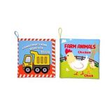 2 Kitap Tox İngilizce İş Makinaları ve Çiftlik Hayvanları Kumaş Sessiz Kitap E118 E119 - Bez Kitap , Eğitici Oyuncak , Yumuşak ve Hışırtılı