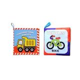 2 Kitap Tox İngilizce İş Makinaları ve Taşıtlar Kumaş Sessiz Kitap E118 E132 - Bez Kitap , Eğitici Oyuncak , Yumuşak ve Hışırtılı