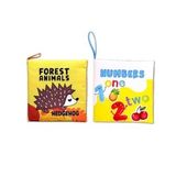 2 Kitap Tox İngilizce Orman Hayvanları ve Rakamlar Kumaş Sessiz Kitap E127 E128 - Bez Kitap , Eğitici Oyuncak , Yumuşak ve Hışırtılı