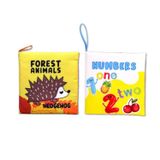 2 Kitap Tox İngilizce Orman Hayvanları ve Rakamlar Kumaş Sessiz Kitap E127 E128 - Bez Kitap , Eğitici Oyuncak