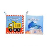2 Kitapingilizce İş Makinaları Ve Deniz Canlıları Kumaş Sessiz Kitap E118 E122 - Bez Kitap