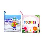 2 Kitapingilizce Kışlık Giysiler Ve Renkler Kumaş Sessiz Kitap E124 E129 - Bez Kitap