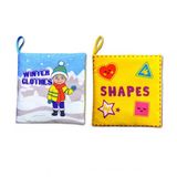 2 Kitapingilizce Kışlık Giysiler Ve Şekiller Kumaş Sessiz Kitap E124 E131 - Bez Kitap
