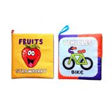 2 Kitapingilizce Meyveler Ve Taşıtlar Kumaş Sessiz Kitap E126 E132 - Bez Kitap