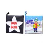 2 Kitapingilizce Siyah-Beyaz Bebek Ve Kışlık Giysiler Kumaş Sessiz Kitap E136 E124 - Bez Kitap