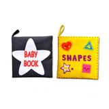 2 Kitapingilizce Siyah-Beyaz Bebek Ve Şekiller Kumaş Sessiz Kitap E136 E131 - Bez Kitap
