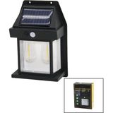 2 Lamba Solar - Sensörlü Aplik Duvar Lambası Dış Mekan 5.5V - 1W - 1800MAH (4940) - 0 - Siyah