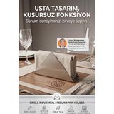 2 Li 18/10 Çelik Peçetelik Horeca Endüstriyel Metal Peçetelik Masaüstü Kafe Restoran Ev Tipi Peçete Tutucu 723504 - Çok Renkli